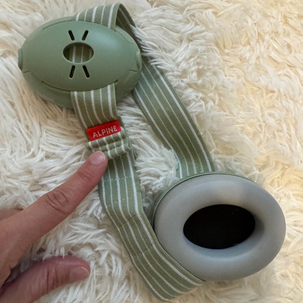 Alpine Olive Green Striped Fabric Headphones